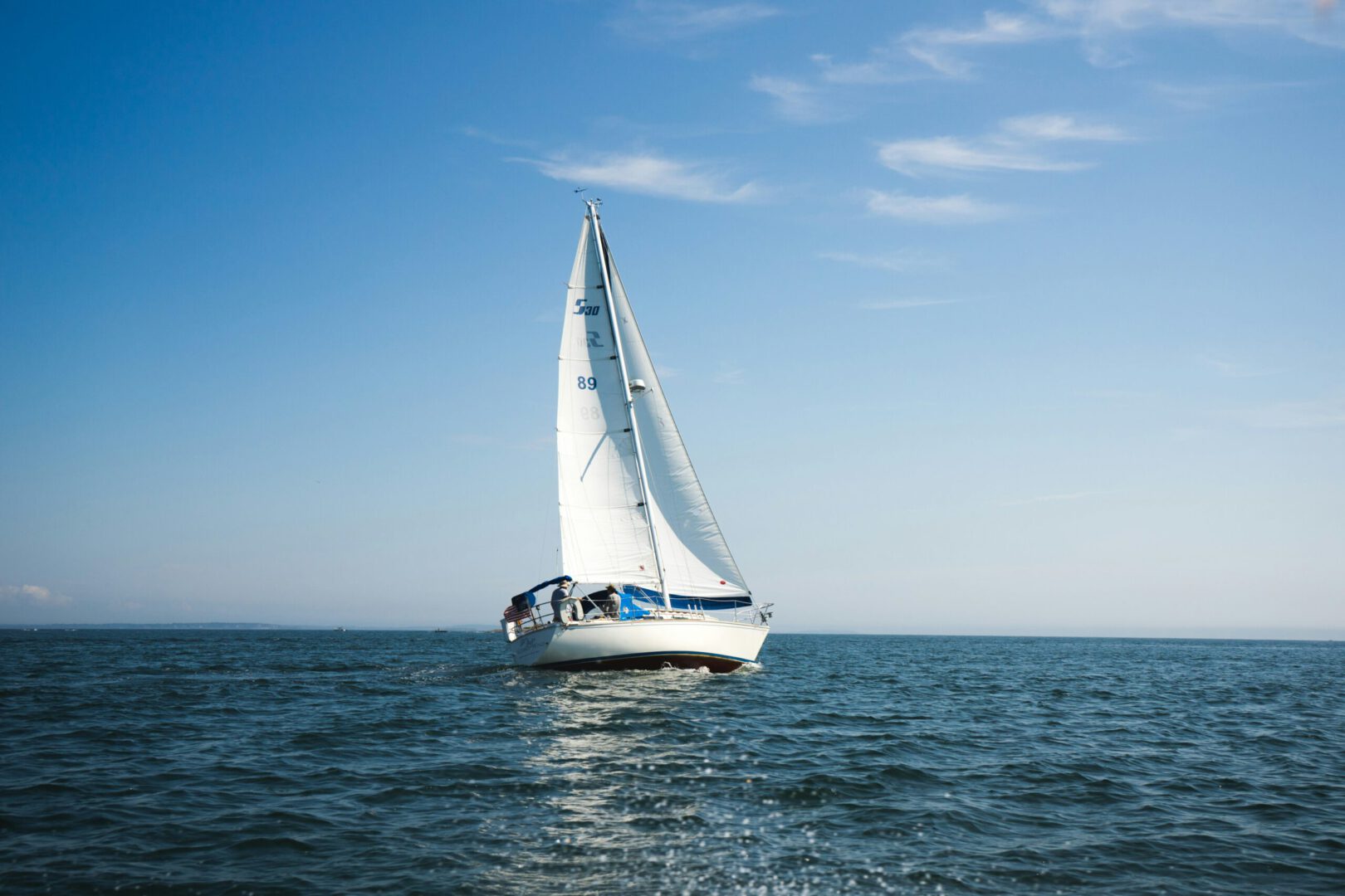 Sailing boat in the ocean